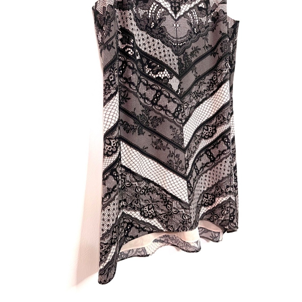 Cabi #3278 Black Lace Print Monaco Cami Black Nude Beige Size S - Picture 4 of 8